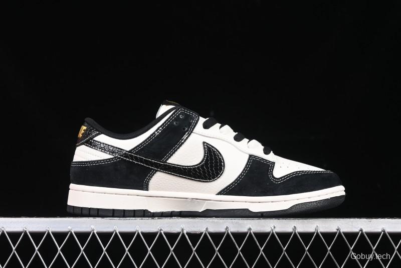 Nike SB Dunk Low Supreme Year of the Snake Limited Edition Black Snake Print Low-Top Casual Sneakers - XS1086-016