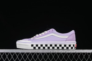 Vans Old Skool Reissue 136 Purple Checkerboard Retro Canvas Shoes - VN000MT6E3N