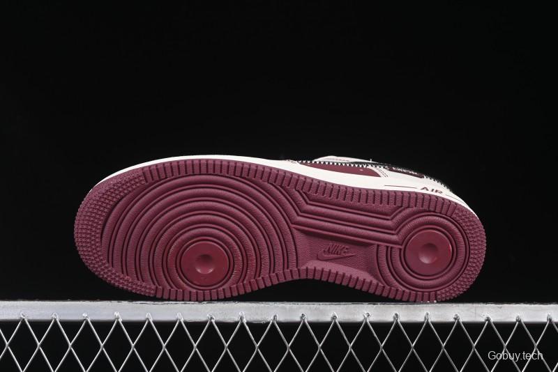 Nike Air Force 1 '07 Low Dior Collaboration Burgundy Low-Top Casual Sneakers - KK1988-046