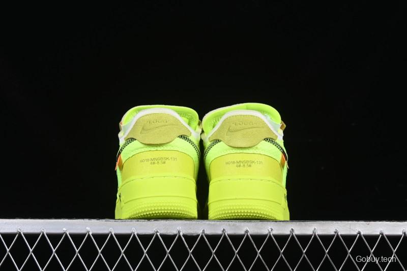 Nike Off White x Air Force 1 Low OW Collaboration Transparent Yellow Sneakers - AO4606-700