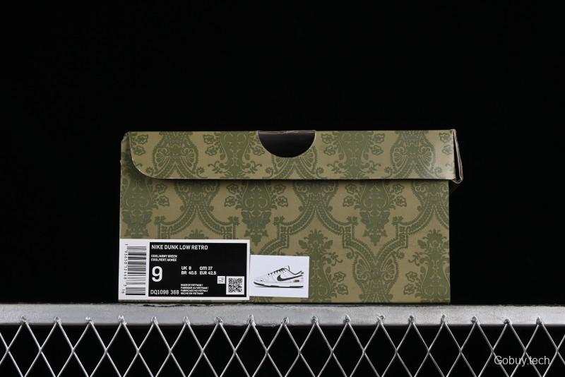 Nike SB Dunk Low Gucci Collaboration - Beige Green Woven Fabric Anniversary High-End Custom Low-Top Casual Skate Shoes - DQ1098-368