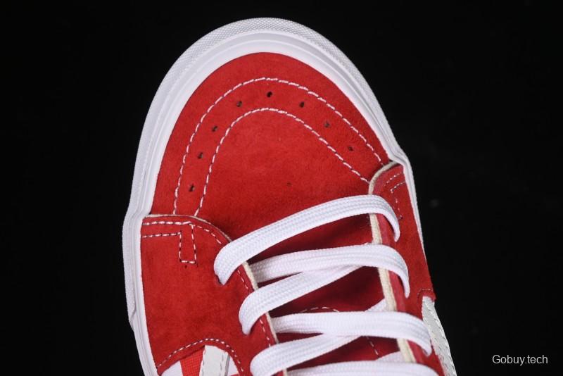 Vans Sk8-Low White Red Checkerboard Slip-Resistant Casual Skate Shoes - VN0A4UUK4W9