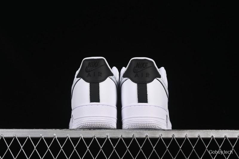 Nike Air Force 1 '07 Low Casual Sneakers in White-Black Gradient with Full-Length Air Cushion - ZH0316-078