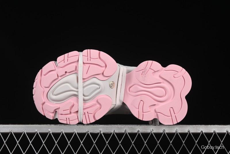 GG-CC Starry Sky Particle Silver White Lace-up Hollow Out Chunky Sneakers with 5cm Height Boost - G25U9778