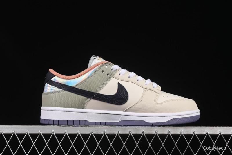 Nike Dunk Low Floral Swoosh Floral Theme Low-Top Casual Sneakers - HV5750-133