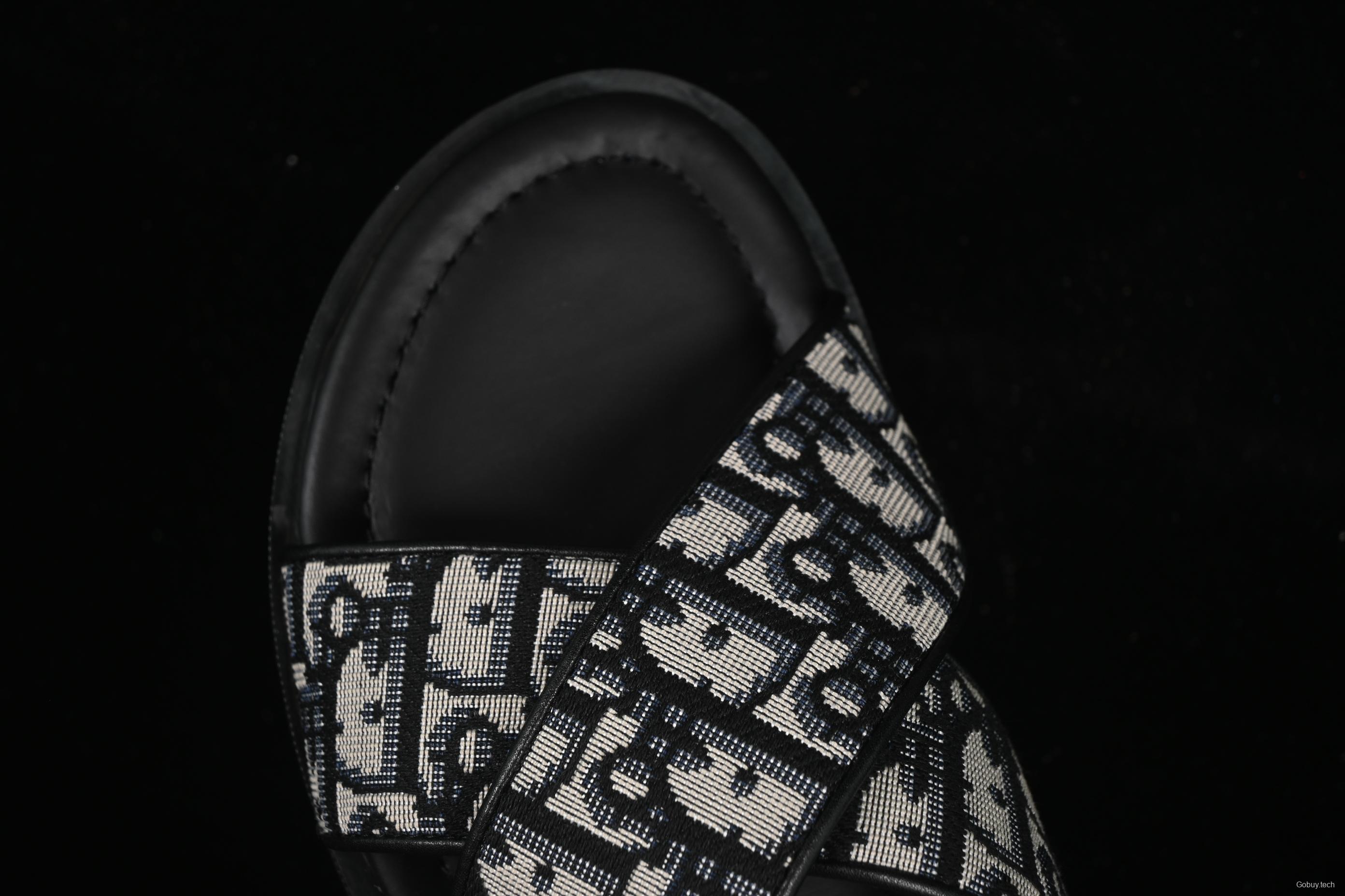 Dior Alias Oblique Summer Men's Slip-On Loafers with Cross Strap Design - 3SA126ZSA