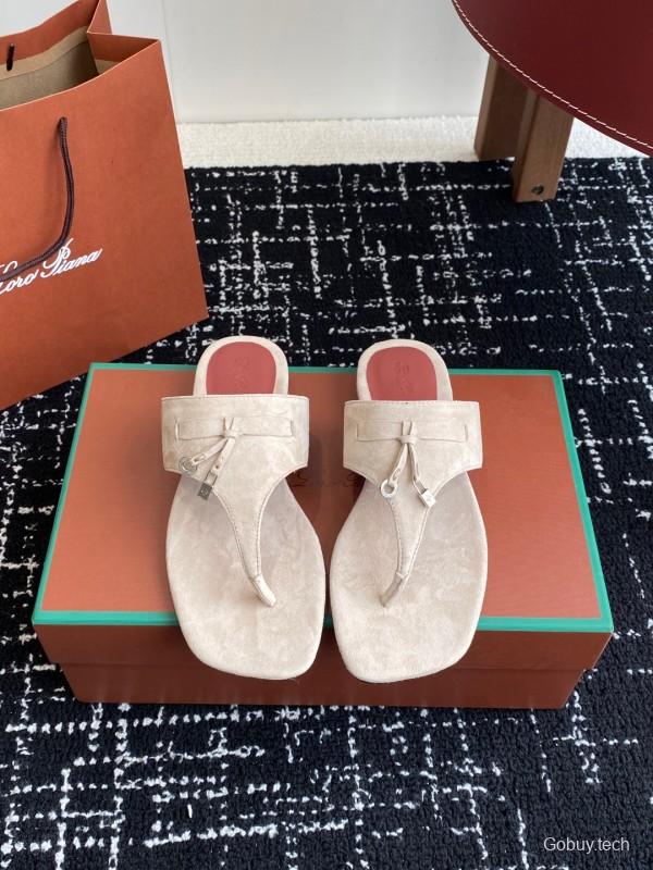 2025 Women Le Parmentier Beige Suede Slippers KFY00280