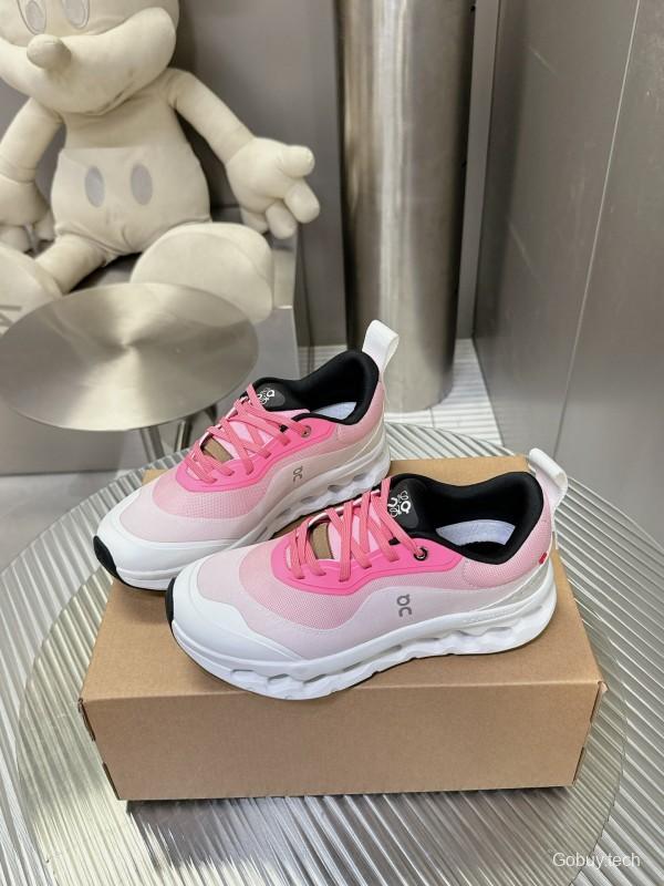2025 Women Loewe Pink White Mesh Leather Sneakers