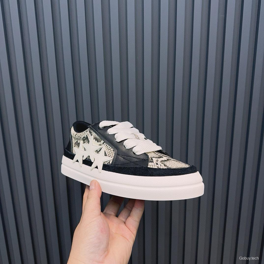 2024 Unisex Amiri Black White Leather Sneaker MJ00300