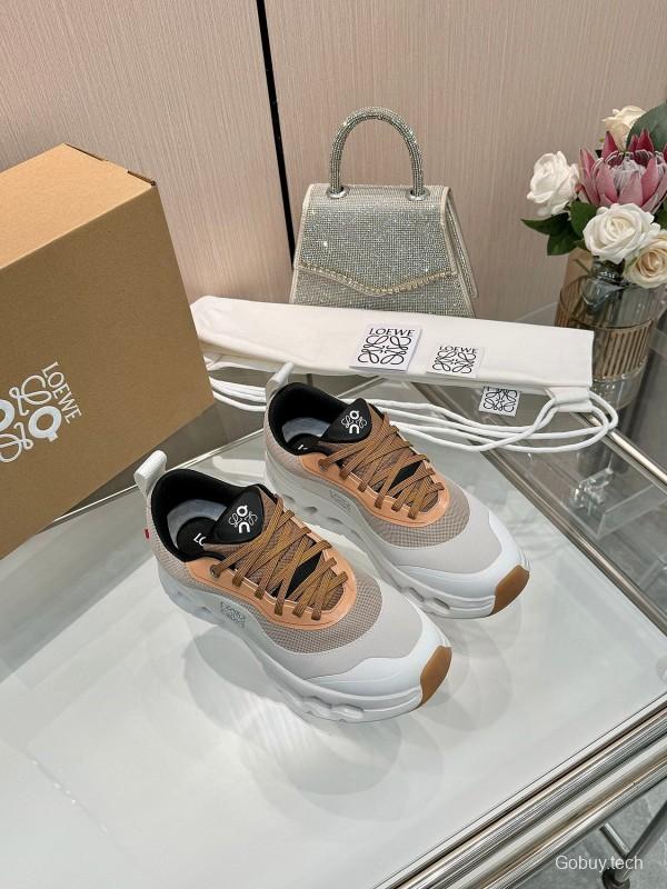 2025 Unisex Loewe White Army Green Orange Blue Black Polyester Mesh Running Shoes Collaboration KFY00300