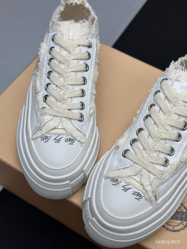 2025 Unisex XVESSEL White Canvas Plimsolls Vulcanized LY00360