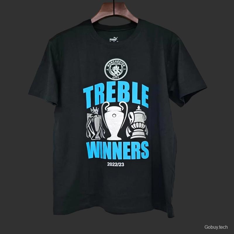 23/24 Manchester City Black Treble Winners T-Shirt