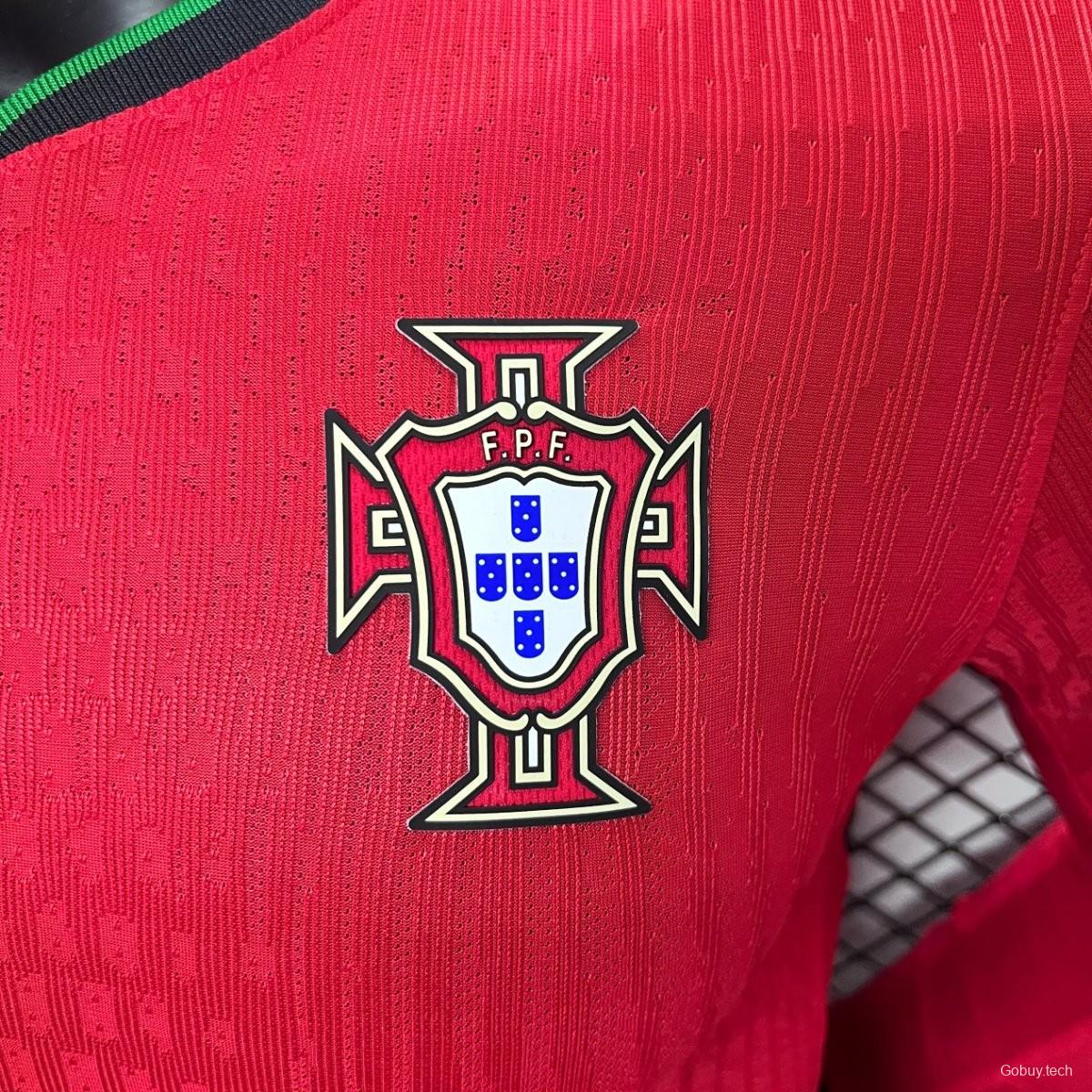 Player Version 2024 Portugal Home Long Sleeve Jersey