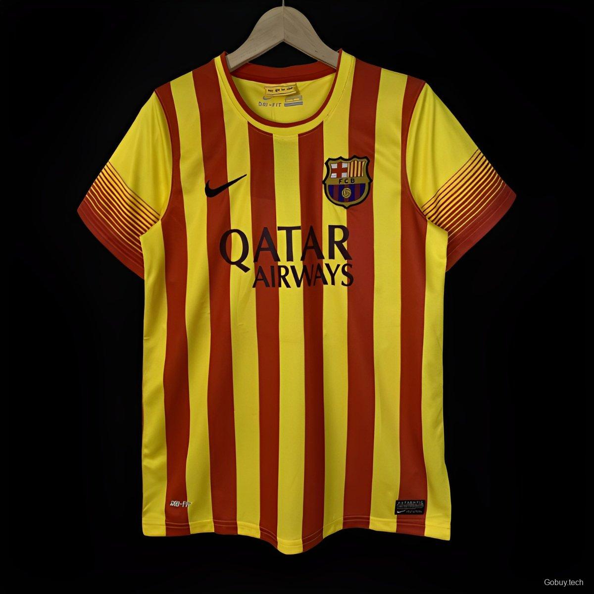 Retro 13/14 Barcelona Away Yellow Jersey