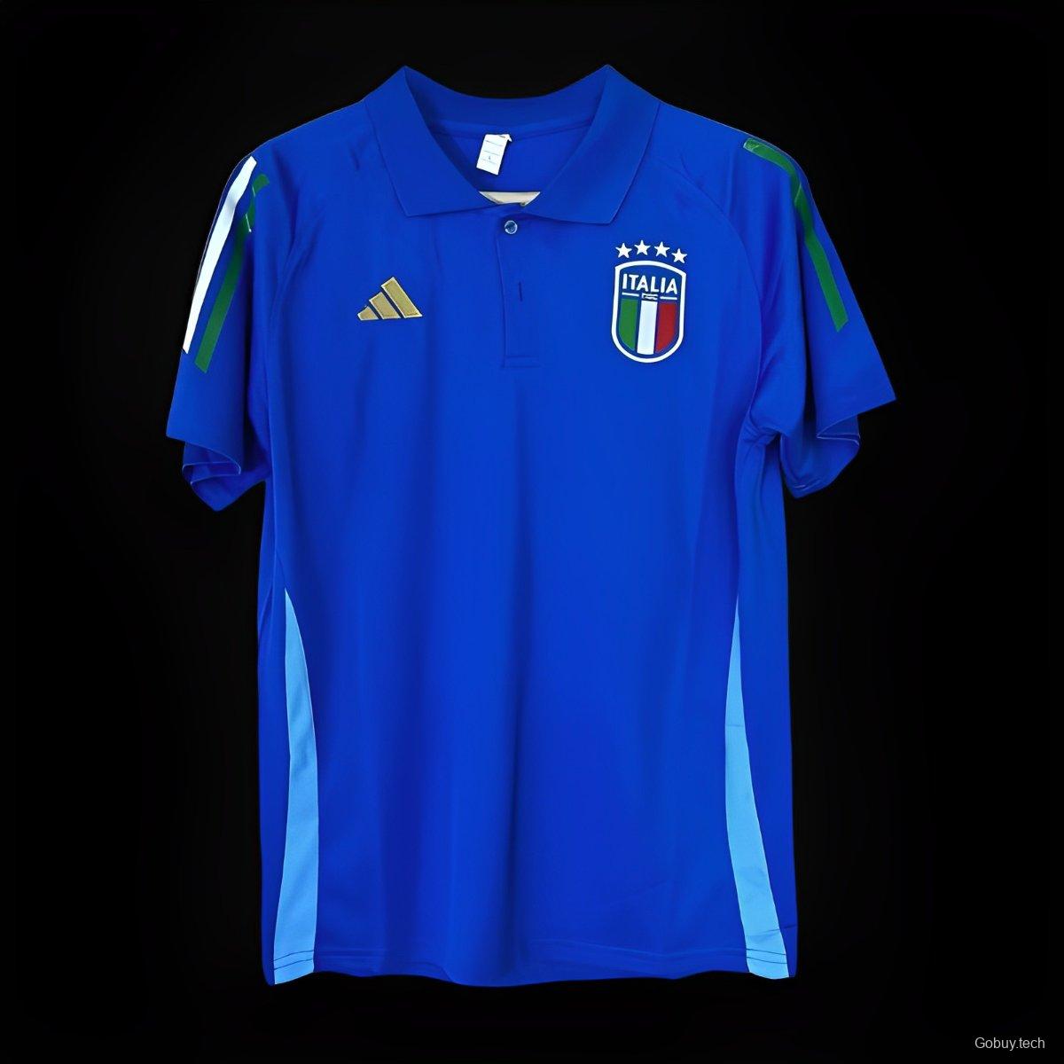 2024 Italy Home POLO Blue Jersey