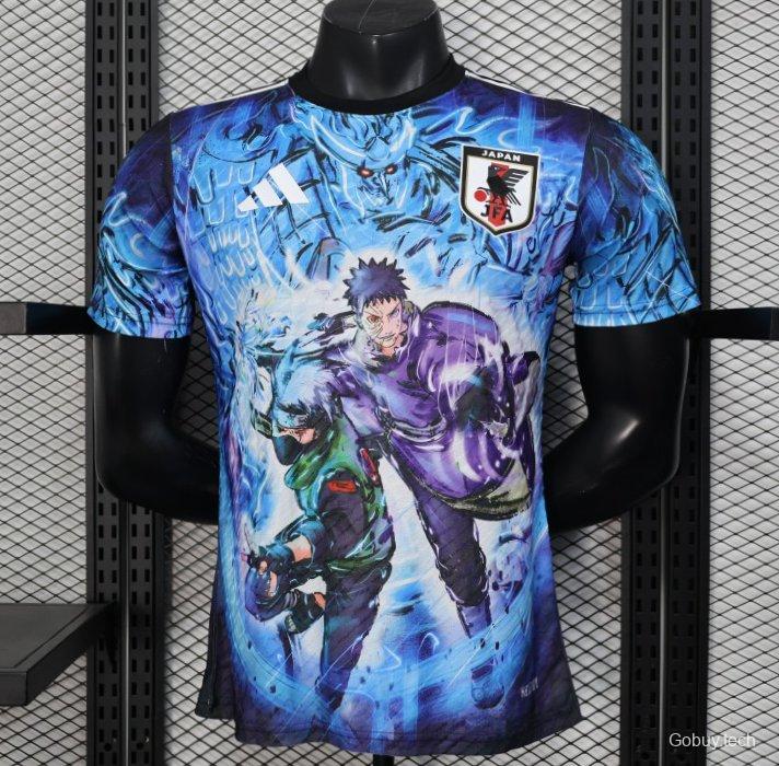 Player Version 2025 Japan Blue with Anime Combat Scene Design Jersey