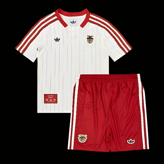 25/26 Kids Benfica Adidas Originals WHITE Stripe Special Jersey